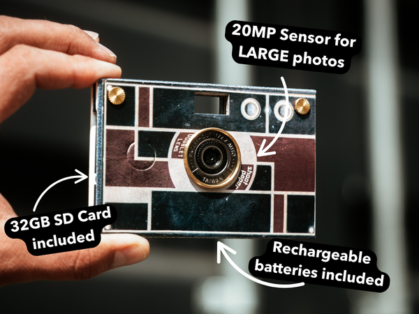 The Retro Lover - Paper Shoot Camera and Vintage Case Bundle
